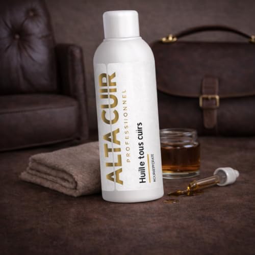 Alta Cuir Huile Nourrissante Cuir 200 ML – Hydrate, Assouplit et Protège – Soin Cuir Naturel pour Canapé, Sellerie Auto, Vestes, Chaussures et...