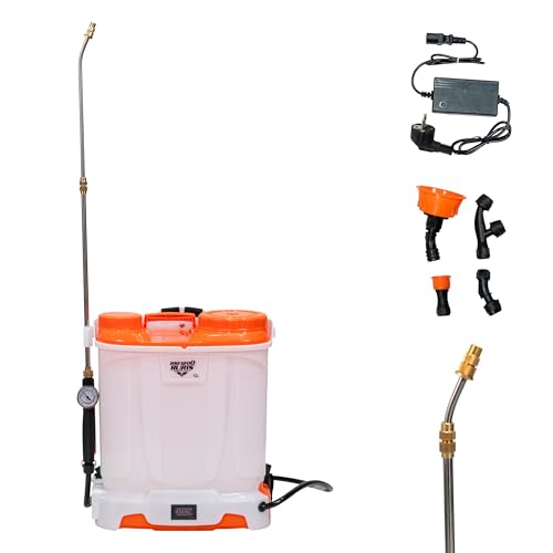 RURIS Pulvérisateur Électrique RSE 1200 – Réservoir 12 L, Batterie 12V 8Ah, Autonomie 4h, Manomètre, Écran LED, Lance métallique, 4 Buses incluses,...