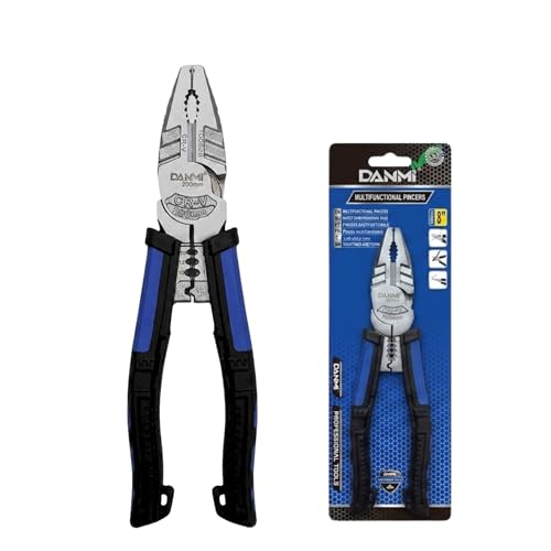 Image of Multifunctional Plier and Wire Stripper, 8 Inch Combination Cutter, Chrome Vanadium Steel Jaws, Comfort Grip Pliers Tool for DIY Electrical Repair & Tools Kit