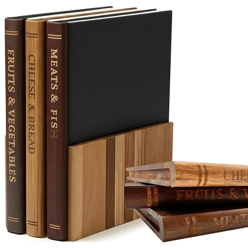 Juego de 3 tablas de cortar en forma de libro miniatura 1