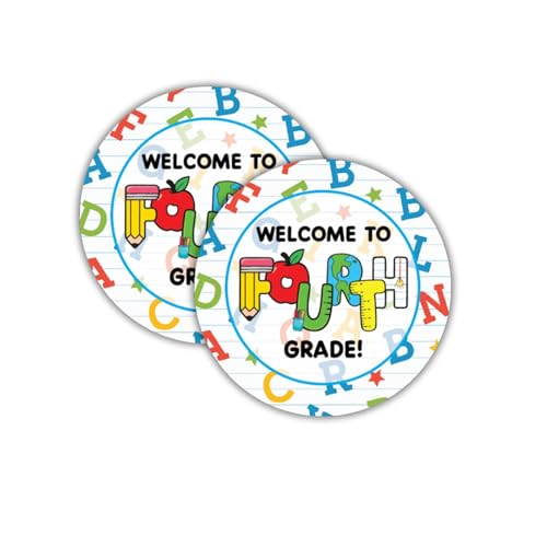 Teacher Supplies, Back to School Stickers - 40 Pcs Welcome to Fourth Grade Reward Decals, 4th Grade Classroom Essentials & Fun Decor