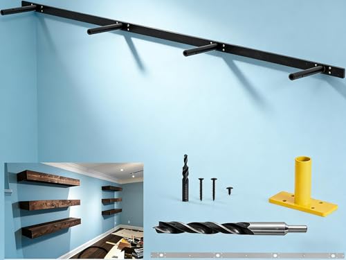 PICESA 53 Heavy-Duty Hidden Floating Shelf Bracket 210 LBS Max Load (Mounted on Studs) Floating Mantel Bracket for Fireplace & Wall Shelves Includes Easy Installation Kit53 inch Brackets