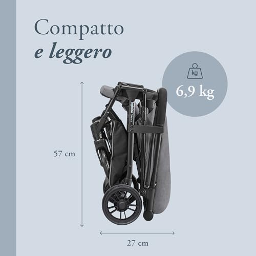 Inglesina Sketch Passeggino Leggero e Compatto, Grigio, Confortevole, fino a 17kg, Chiusura una Mano, UPF 50+ - Immagine 3