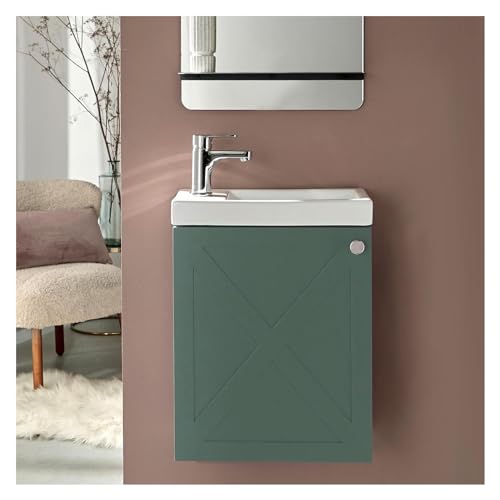 AVA Waschbeckenunterschrank, Grün / Grau