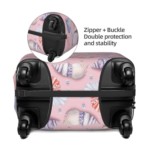 Seashell Pink Luggage Cover Protector Elastic Washable Anti-Scratch Suitcase Covers With Zipper Closure For Luggage 18-32 Inch Medium4