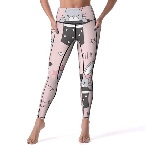 Legging de sport Lapin Magique : pantalon yoga taille haute fitness gym jogging confort S