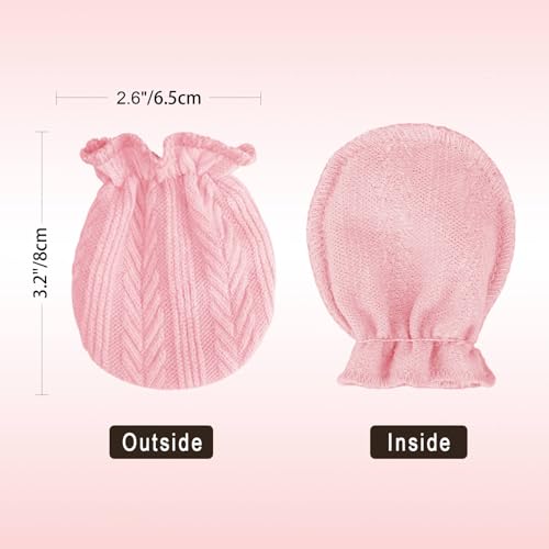 Image of AQOKKA Baby Swaddle Blankets with Bow Hat Mittens Set Wheat-Pattern Infant Receiving Blankets Swaddles for Newborns Unisex Toddler Swaddle Wrap Sets for Baby Girls Boys Nursery Warm Shower Gift