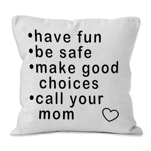 YSFUYZCT Call Your Mom Pillow Cover 18x18, Girls Boys Guys Dorm Room Decor, Dorm Decor for College Girls Guys, College Call Mom Pillow Covers for Couch Bedroom Home