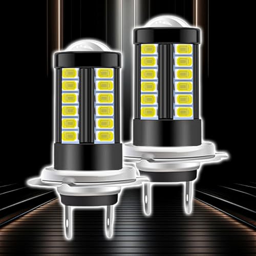 SamWinGear 2PCS LED Fog Light Bulbs H7 Headlight Bulb, 12V Fog Lights Bulb High Bright Fog Lamps Replacements Bulbs, H7 Daytime Running Light Halo Headlights for Cars Trucks SUVs(White)
