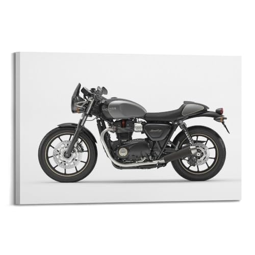 OKNGB Póster de motocicleta de Café Racer, póster decorativo de carreras de taza callejera, lienzo para pared e imagen artística moderna para decoración de dormitorio familiar, 16 x 24 pulgadas (40 x