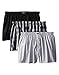 Calvin Klein Men's 3-Pack Woven Boxers, Montague Stripe/Black/Morgan Plaid, Large