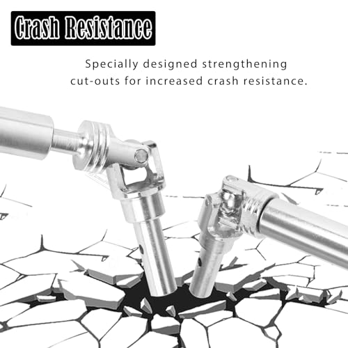 Image of RcarmumbWow Driveshafts Axles Upgrades Part for 1 /10 WideMaxx (Not for Shorter Factory Arms),#45 Steel Front Rear Drive Shafts CVD 4pcs,w /Wheel Hex Nuts,Replace #8996X,Silver & Red