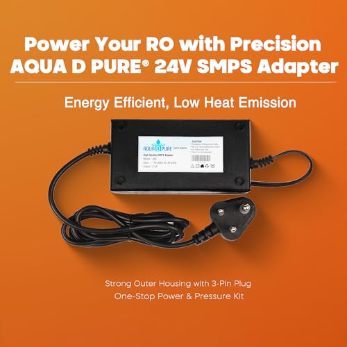 Image of AQUADPURE 24V RO Power Supply Adapter for Water Purifier,Compatible with Domestic RO Systems, SMPS Adapter, Black