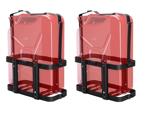 Racewill 2 Pack Upgrade Jerry Can Mounting Holders 5 Gallon (20 Liter) Black Double Lockable Jerry Gas Can Holder Racks