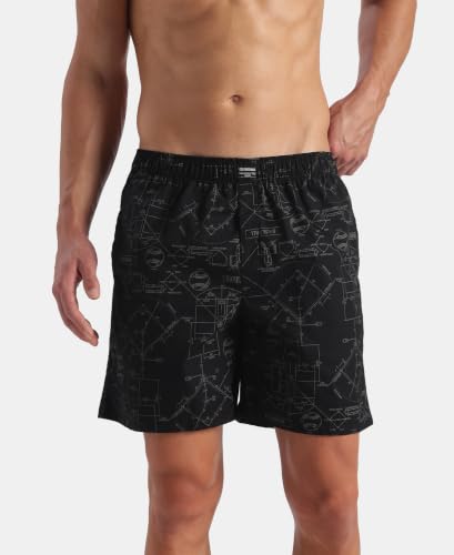 Image of Jockey US57 Men Super Combed Mercerized Cotton Woven Printed Boxer Shorts with Side Pockets (Pack of 2, Prints May Vary)