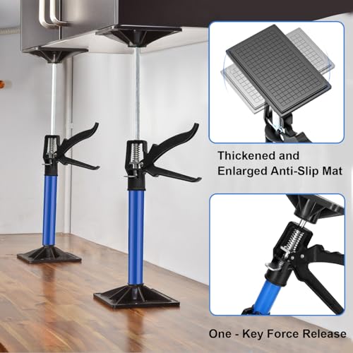 Image of 2 Pack Cabinet Jacks for Installing Cabinets, 11.8 inch to 23.5 inch Adjustable Support Pole, Third Hand Tools, Telescoping Support System for Cabinet Installation Drywall Cargo, Stable & Easy to Install