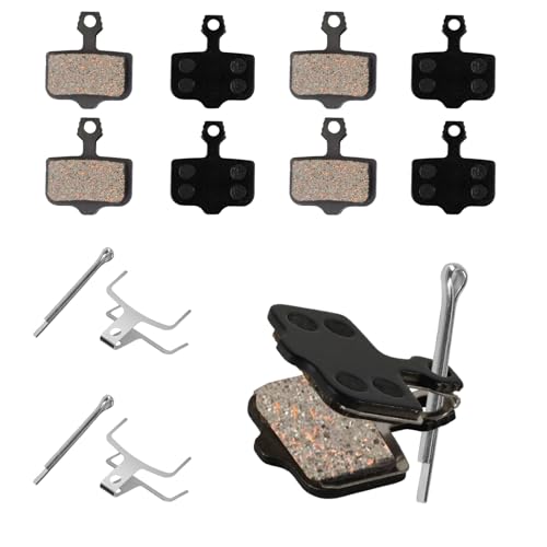 4 Pairs Bike Brake Pads for Bicycle Disc Brake Pads, Resin Mountain Bike/Scooter/MTB Brake Pads - Compatible with Shimano Brake Pads, Tektro, M575, MT200, M525, M495, M486, M485, M475, M505
