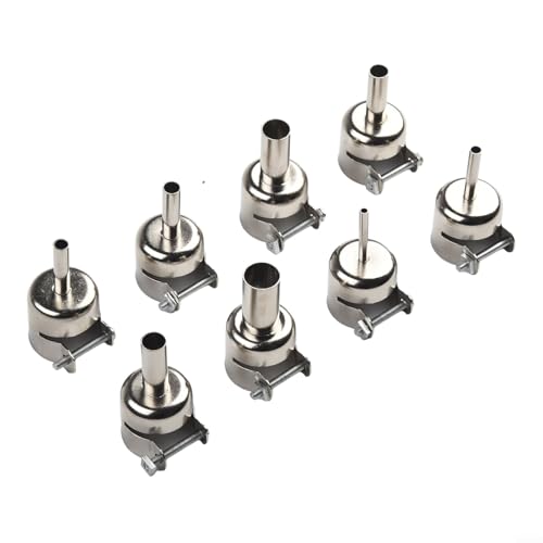 Boquilla de aire caliente de acero inoxidable para uso con estación de soldadura 850 852D 898, cuenta con tornillo de bloqueo para asegurar el ajuste de la boquilla (6 mm)