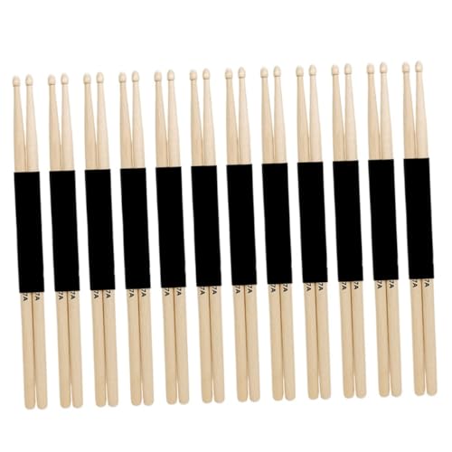 12 pares de baquetas de madera de arce para batería, accesorios para bateristas miniatura 1