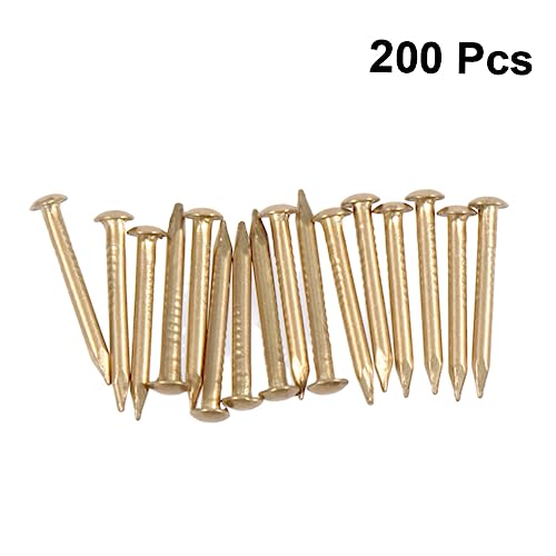 BESPORTBLE 2sets Clavos para Muebles 8mm de Latón Decorativos Cabeza Redonda para Manualidades y Tapicería 200 piezas x 2 miniatura 3