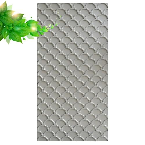 Artiz Panneaux Muraux 3D À Texture Écailles De Poisson, Panneaux De Revêtement en PU Imperméables Et Découpables Briques Structurelles pour Le Salon Et La Chambre À Coucher(Blanc,1PCS)