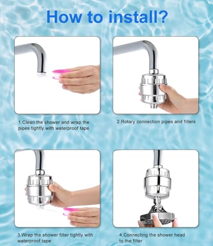 25 Stufen Duschfilter Kalkfilter Dusche mit Vitamin C E, Universal Ersatzpatrone für Duschfilter Entfernt Schwermetall,Shower Filter Water Kalkfilter Dusche,Konstanter Wasserdurchfluss Kalkfilter