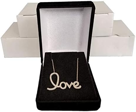 Miniatura 5 de 5 negro elegante flocado collar de terciopelo colgante cajas de regalo exhibiciones y cajas de joyería