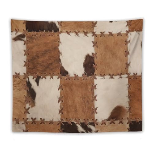 DDCBNS Cowhide Tapestry Wall Hanging,3D Printed Farm Animal Skin Cow Fur Print Brown Wall Hanging Tapestry Wall Art Home Décor for Bedroom Living Room Dorm Wall Décor 60' x 50'