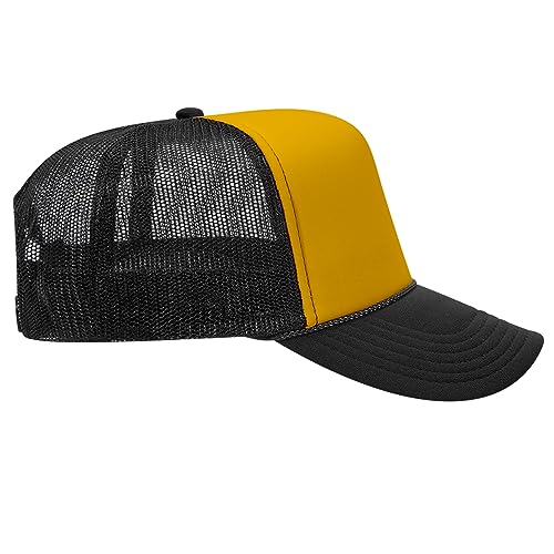 Image of OTTO Polyester Foam Front 5 Panel High Crown Mesh Back Trucker Hats in 97, Bulk, Wholesale