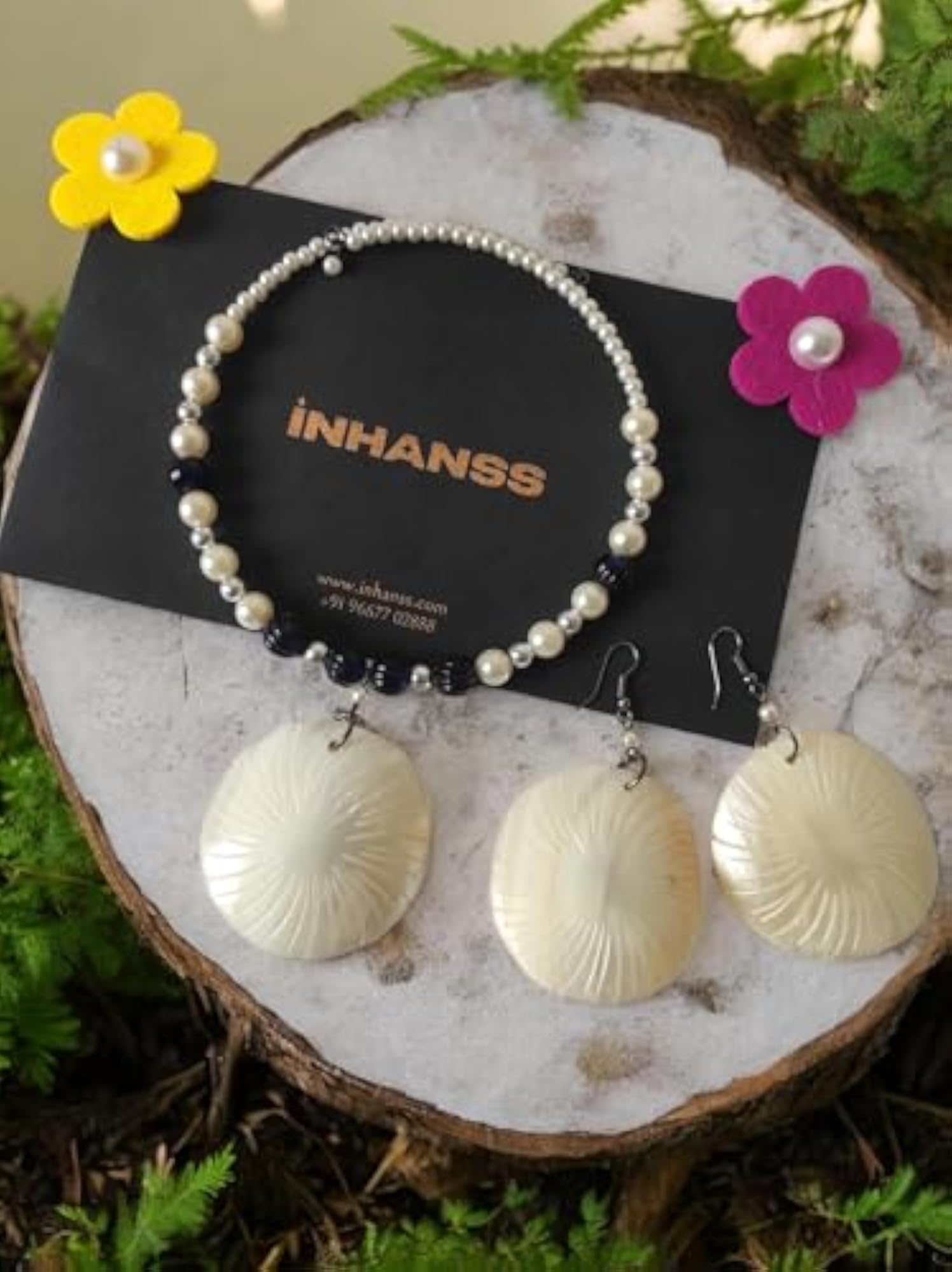 Handmade Radiance Real Shell and Bead Necklace Set