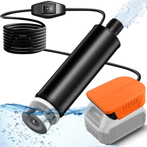EID Cordless oil/Water Pump Sump Pump Compatible with Dewalt 20V 60V Battery, 120W Cordless Rain Barrel Water Transfer Pump,Electric Utility Pump for Garden, Hot Tub, Tank, Pool, Ponds, Aquariums