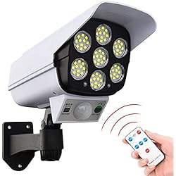 Cámara Falsa Vigilancia Exterior - 80 Luces LED - Sensor de Movimiento - Resistente al Agua y Polvo - Auto Recarga Solar