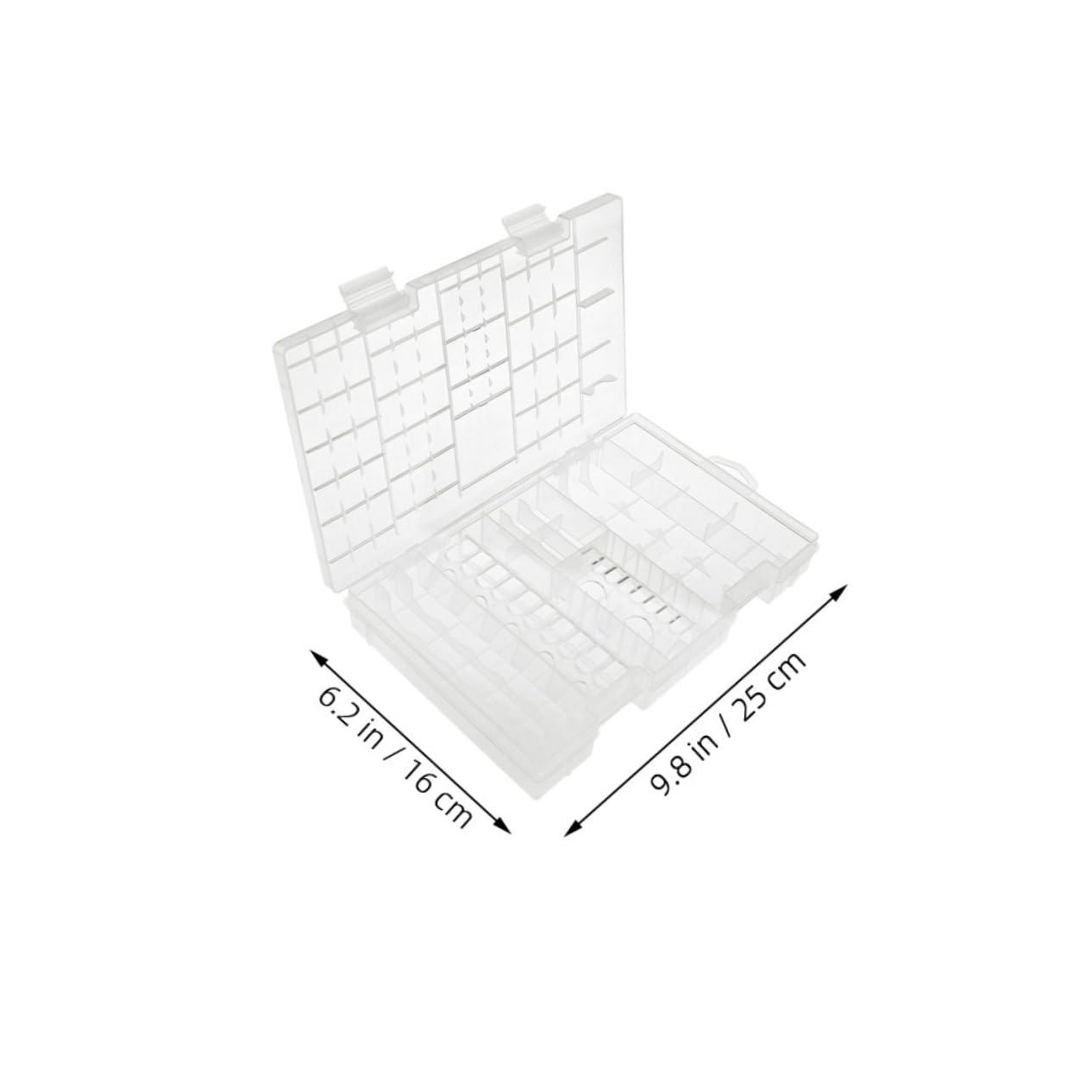 Gadpiparty 2pcs Case Clear Organizer Box for Aa Aaa Durable Plastic Compartment Holder for Home Office and Travel Use