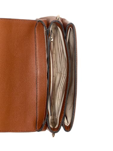 Image of GUESS Cognac Textured Gregoria Flap Crossbody Bag