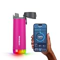 Hidrate Spark PRO Smart Water Bottle - Tracks Water Intake & Glows to Remind You to Stay Hydrated - Chug Lid, Steel, 17 oz, Fruit Punch