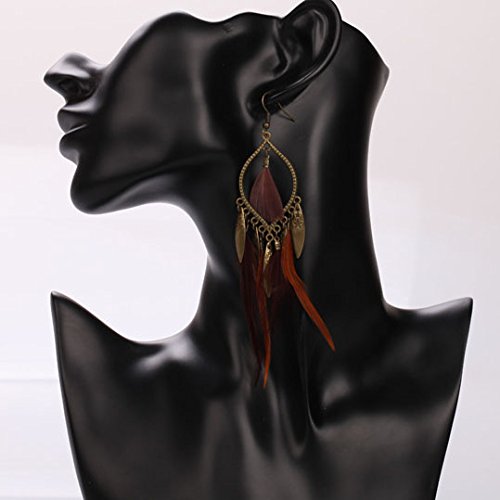 Fashion Women Vintage Bohe Feather Earrings for Christmas Xmas Jewelry Women4