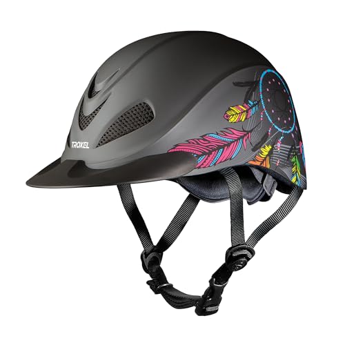 Image of Troxel Rebel Bold Horse Riding Helmet, Low-Profile, Light, Adjustable Design, Safety Horseback Riding Gear, Extra Large (7-3 /8 - 7-3 /4), Dreamcatcher