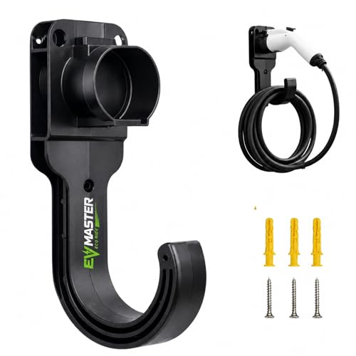 Image of EV MASTER Type 2 EV Charger Charging Cable Wall Mount | EV Charging Cable Organiser for Wallbox Charging Station Wall Connection Holder | Fits Most EU Standards EVs (Pack of 1)