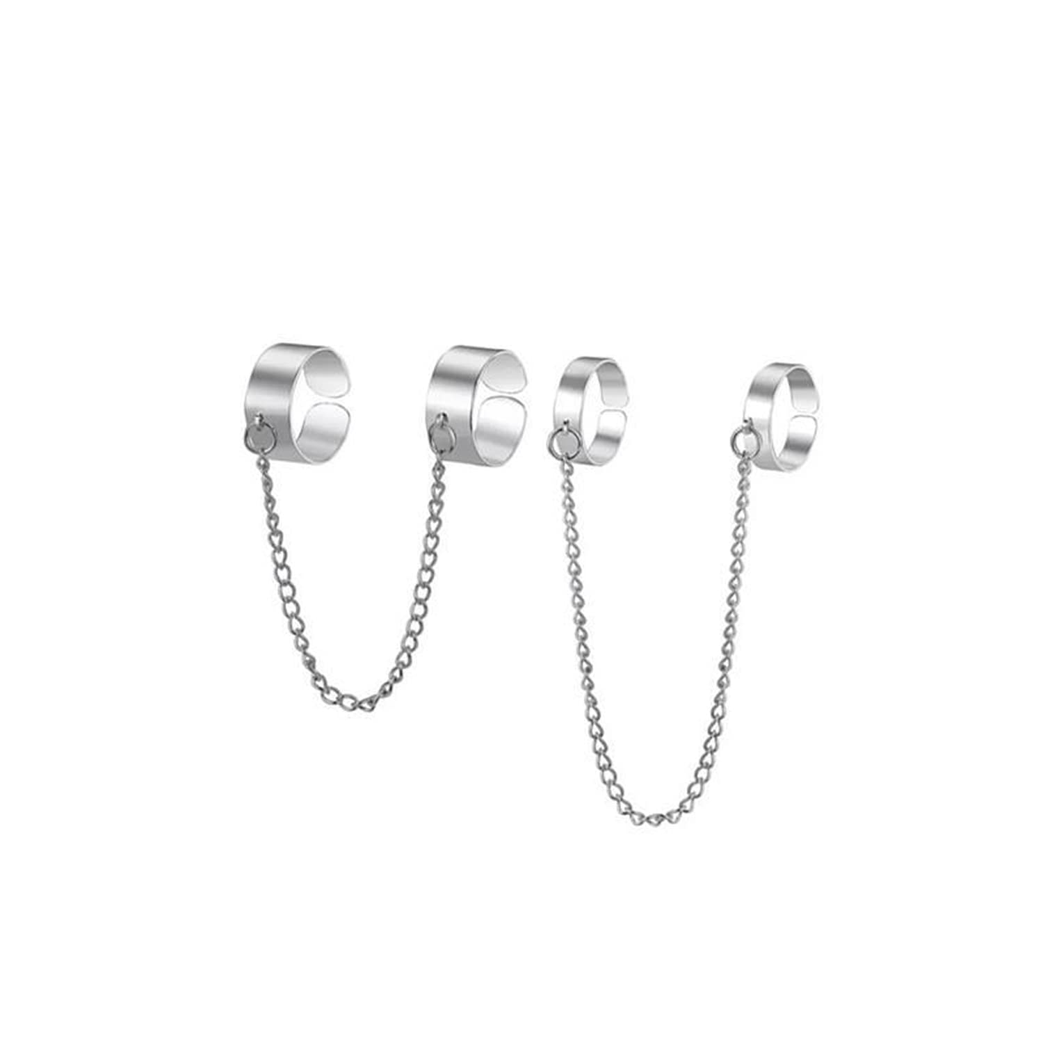 Gold-Toned Chain Rings Set
