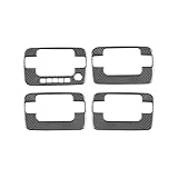 PJFUS Real 3K Black Carbon Fiber Car Outer Door Handle Control Surround Frame Soft Sticker Auto Exterior Accessories Compatible with Ford F150 2009-2014/F-150 SVT Raptor 2010-2014(Crew Cab Version)