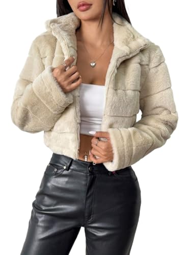 Cozy Chic: Apricot Fleece Zip-Up Jacket for Autumn & Winter Delight (Medium)