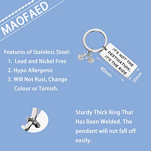 MAOFAED Cycling Gift Bicycle Keychain Bike Gift It's Not The Destination Bicycle Jewelry Cyclist Gift Bike Riding Gift2