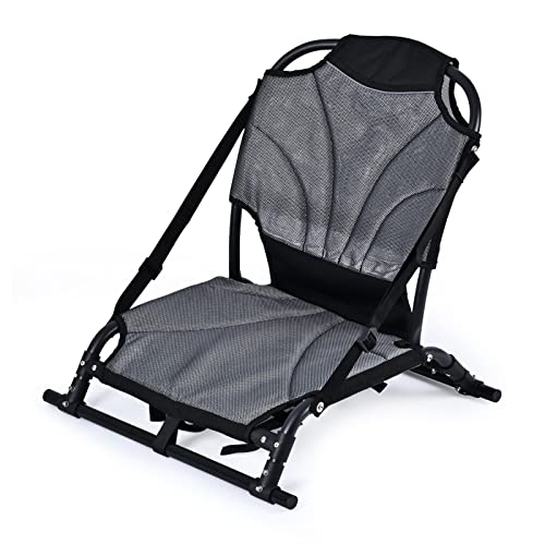 Kayak Seats with Back Support, Aluminum Alloy Folding Kayak Seat, Breathable Textile Mesh Fabric...