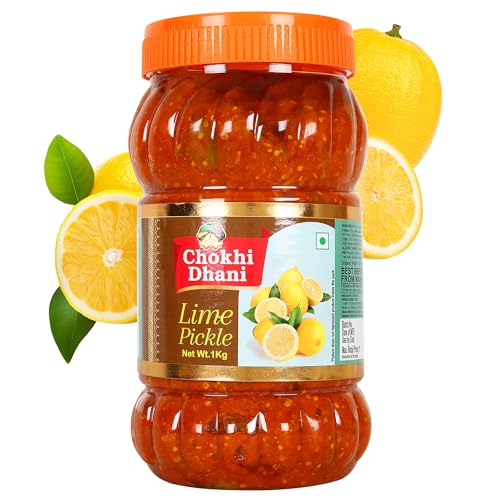 Image of Chokhi Dhani Lime Pickle Pack of 2 (1kg Each) | Nimbu Achar | Oil Free Lemon Pickle | No Onion No Garlic | Tangy & Spicy Indian Pickle | Homemade Style