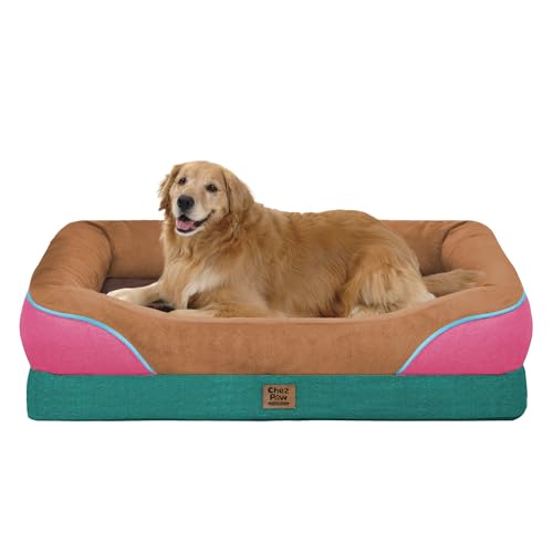 Image of Chez Paw Waterproof Orthopedic XL Dog Bed for Large and Extra Large Dogs | Egg Crate Foam, 4-Sided Bolster Support, Waterproof Liner, Non-Slip Bottom, Machine Washable Cover, 42 x 30 Inch