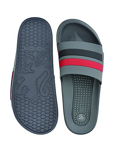 Image of mens Cl-f-m-202 grey /Red /Black Slipper