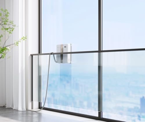 ECOVACS WINBOT MINI Fensterputzroboter, kompaktes Design, Doppel-Düsen mit Ultraschall-Zerstäubung, 9-Stufen-Schutzsystem, intelligente Pfadplanung, 4 Reinigungsmodi, Anti-Rutsch-System, Weiß