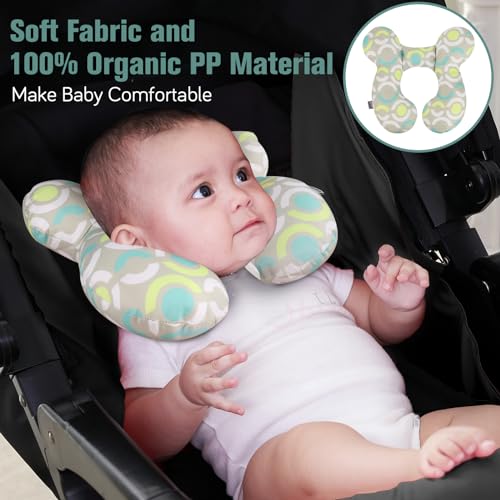 Image of KAKIBLIN Baby Travel Pillow, Upgraded Baby Neck Pillows for Car Seat, Infant Neck Support Pillow for Head and Neck,Newborn Head Support for Car Seat,Pushchair