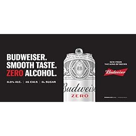 Budweiser Zero 0% Alcohol Free Lager Beer Can, 24 x 375 ml