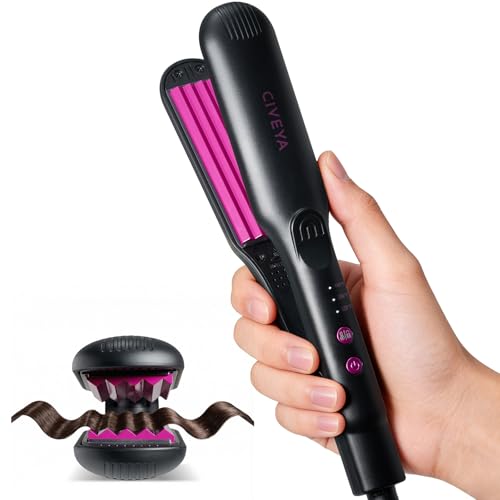 CIVEYA Hair Volumizing Iron Root Lifter Micro Crimper Hair Tool for Volume 3 Adjustable Temps Fast Heat Up Worldwide Voltage